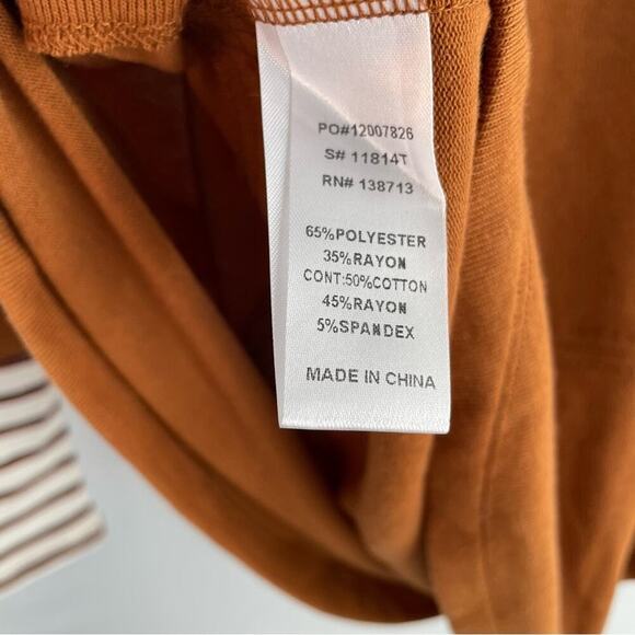 🆕 The Nines ginger and spice striped cowl neck top long sleeve NWT size small - Picture 8 of 9